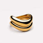 18K Gold Plated Double Trouble Stacking Ring Set of 2