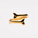18K Gold Plated Whale Tail Ring by Lara Verne