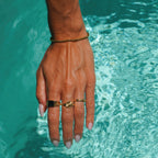 18K Gold Plated Beaded Stacking Ring Gold Silver