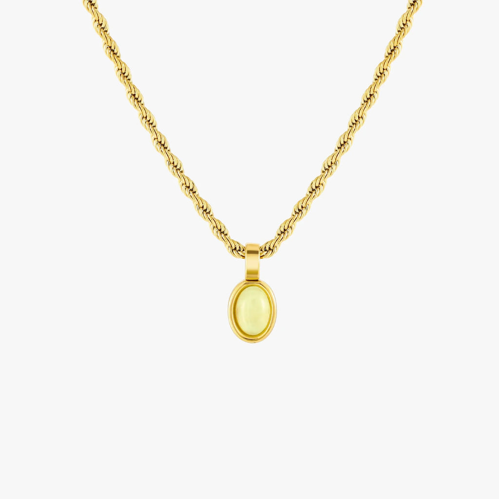 18K Gold Plated Green Aventurine Pendant Necklace
