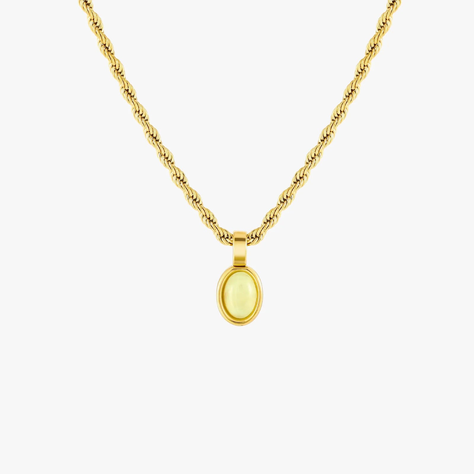 18K Gold Plated Green Aventurine Pendant Necklace