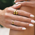 18K Gold Plated Double Twist Stacking Ring