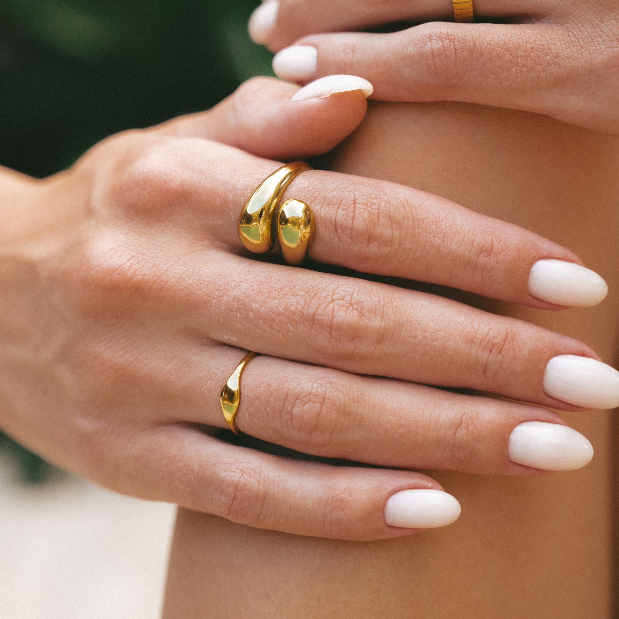 18K Gold Plated Double Twist Stacking Ring