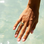 18K Gold Plated Blue Stone Ring