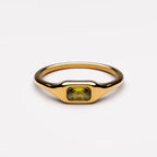 18K Gold Plated Laguna Green Zircon Stone Ring