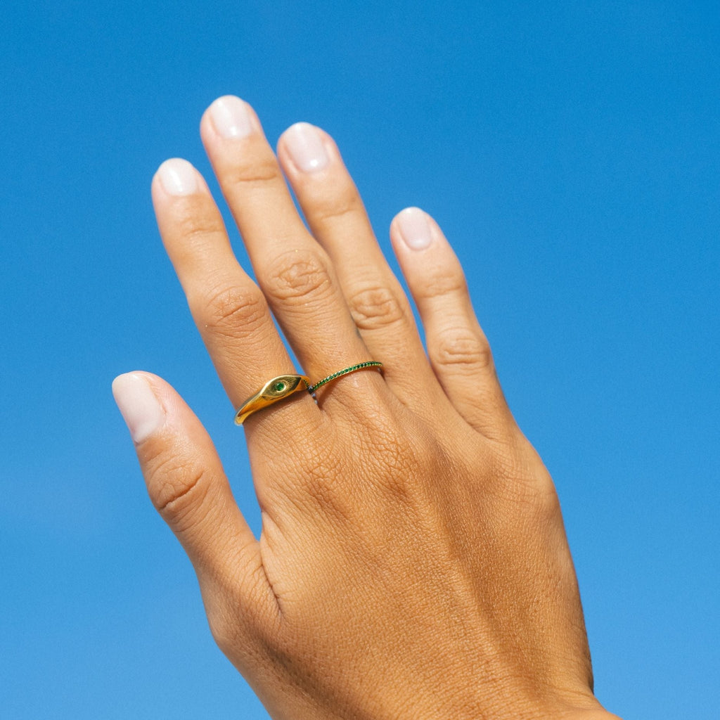 18K Gold Plated Auroras Rainbow Zircon Ring
