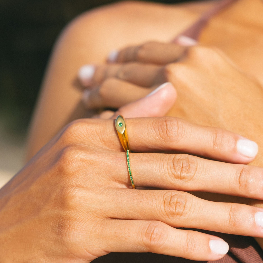 18K Gold Plated Auroras Rainbow Zircon Ring