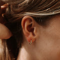 18K Gold Plated Green Crystal Oasis Hoop Earrings
