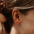 18K Gold Plated Green Crystal Oasis Hoop Earrings