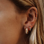 18K Gold Plated Green Crystal Oasis Hoop Earrings