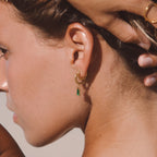 18K Gold Plated Green Zircon Hoop Earrings Ocean