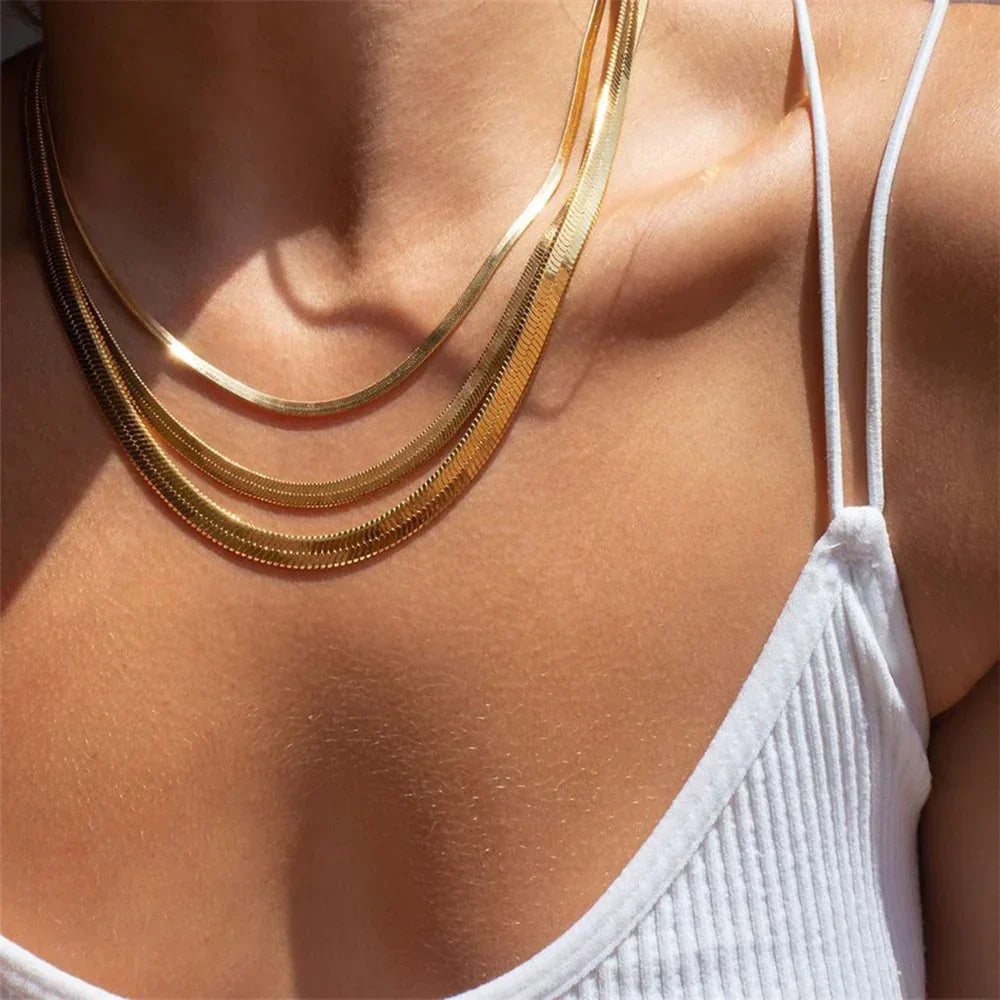 Seraphina Herringbone Chain Necklace