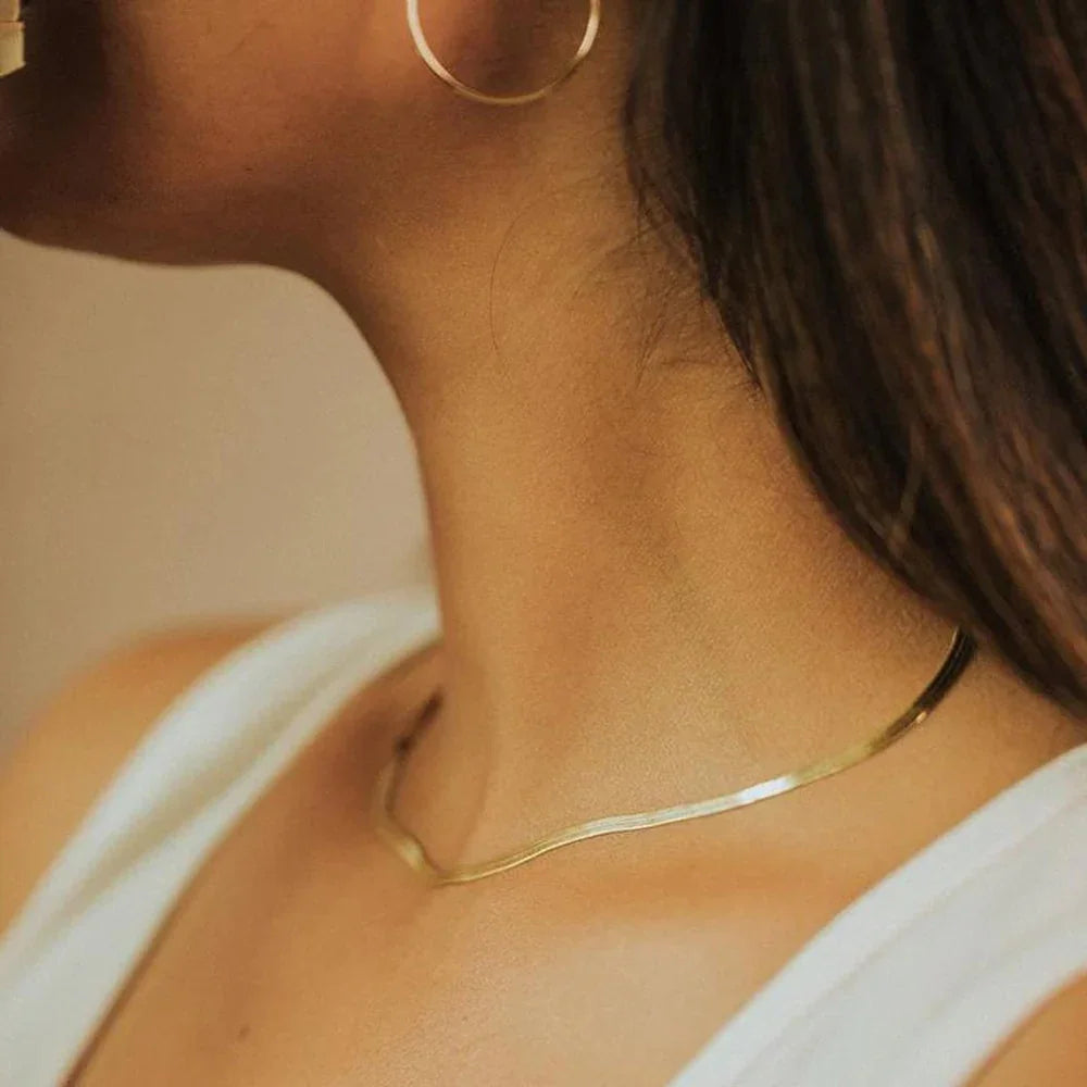 Seraphina Herringbone Chain Necklace