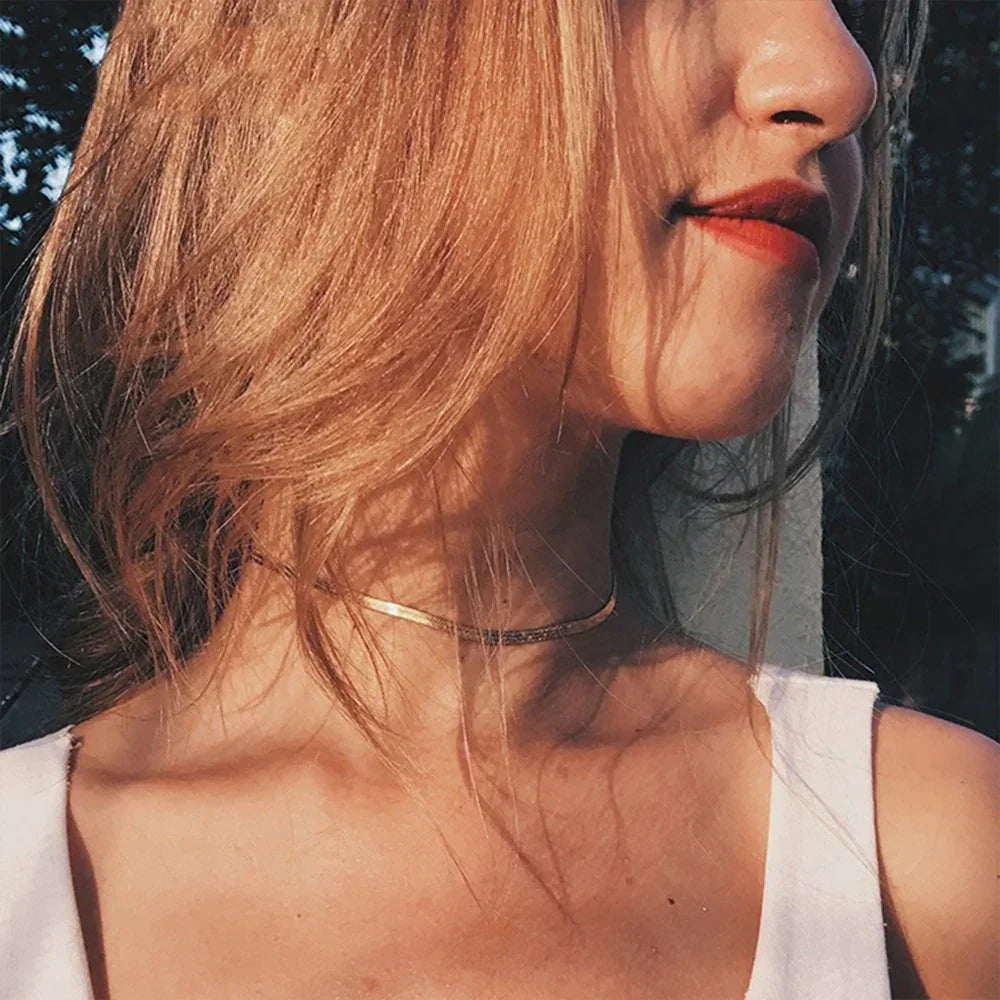 Seraphina Herringbone Chain Necklace