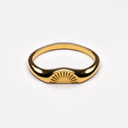 18K Gold Plated Sunrise Half-Sun Stackable Ring