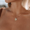 18K Gold Plated Hammered Medallion Coin Pendant Necklace
