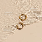 18K Gold Plated Hammered Hoop Earrings Huggie
