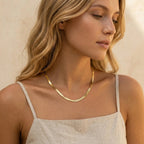 Vesper Herringbone Chain Necklace