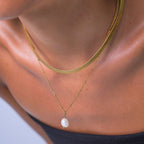 Herringbone Choker & Baroque Pearl Pendant Bundle Set