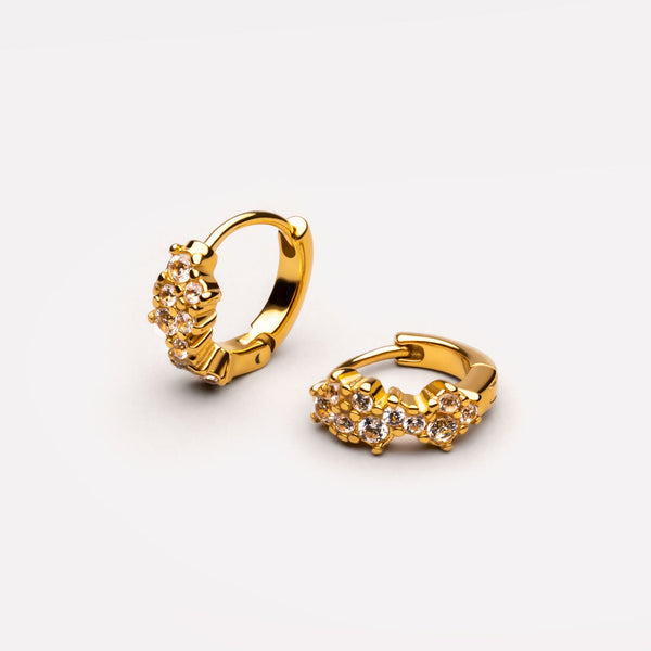 18K Gold Plated White Zircon Starlight Huggie Hoops
