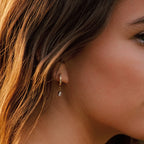 18K Gold Plated Crystal Zircon Drop Huggie Hoops