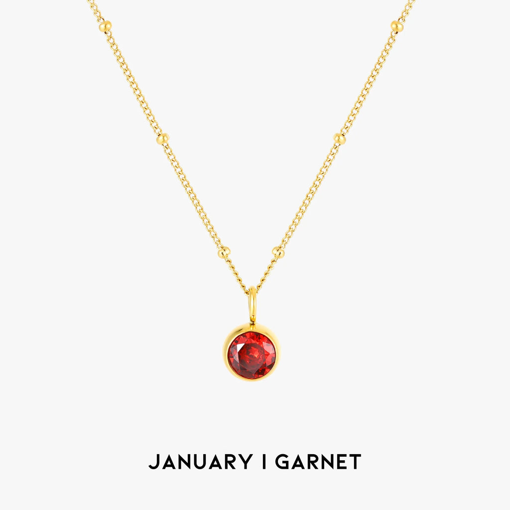 18K Gold Plated Birthstone Pendant Necklace