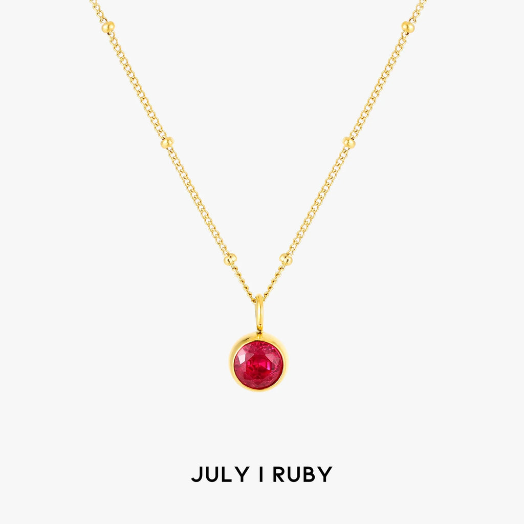 18K Gold Plated Birthstone Pendant Necklace