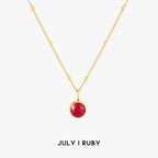 18K Gold Plated Birthstone Pendant Necklace