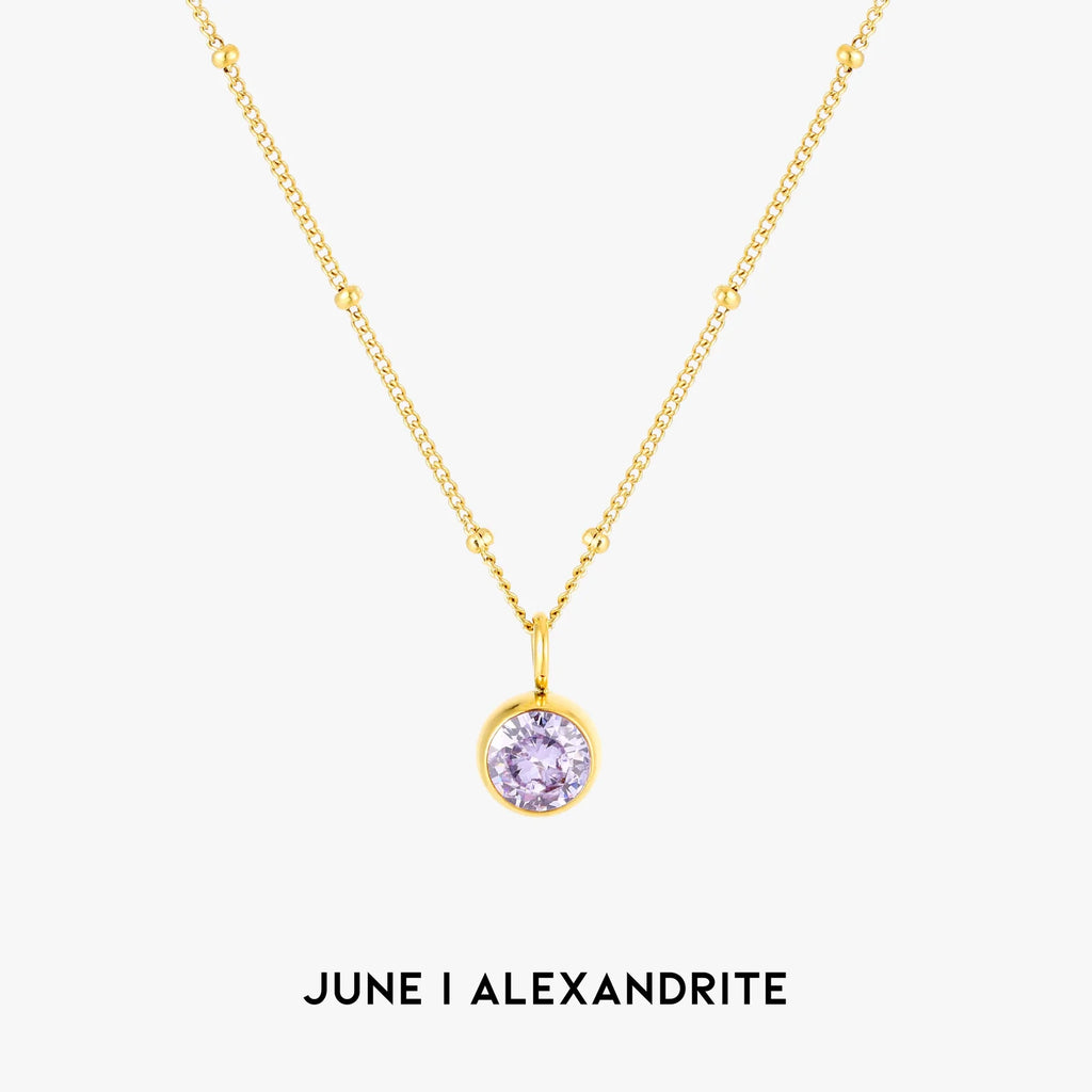 18K Gold Plated Birthstone Pendant Necklace