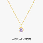 18K Gold Plated Birthstone Pendant Necklace