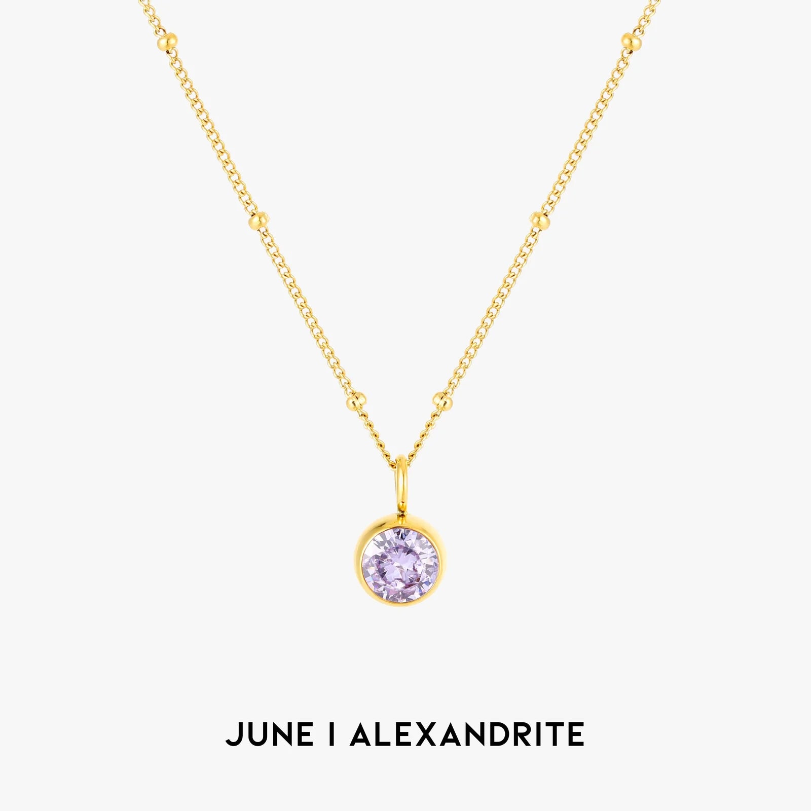 18K Gold Plated Birthstone Pendant Necklace