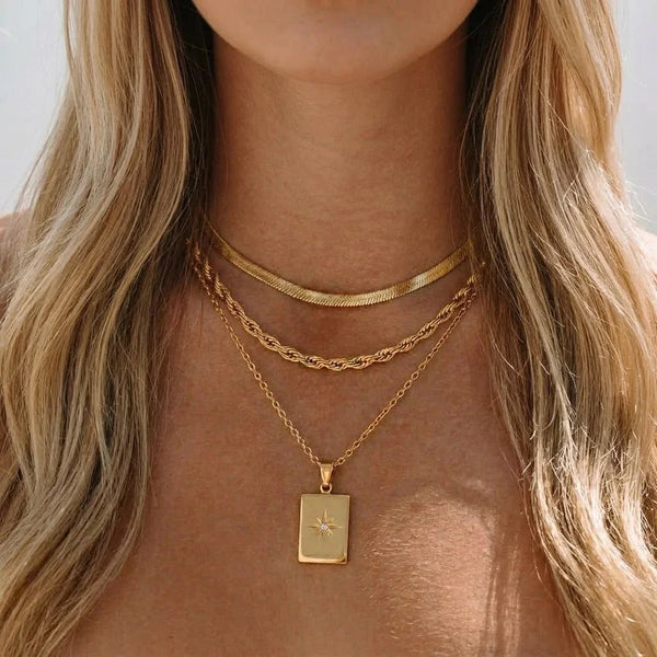 Aurelia Triple Layered Gold Necklace