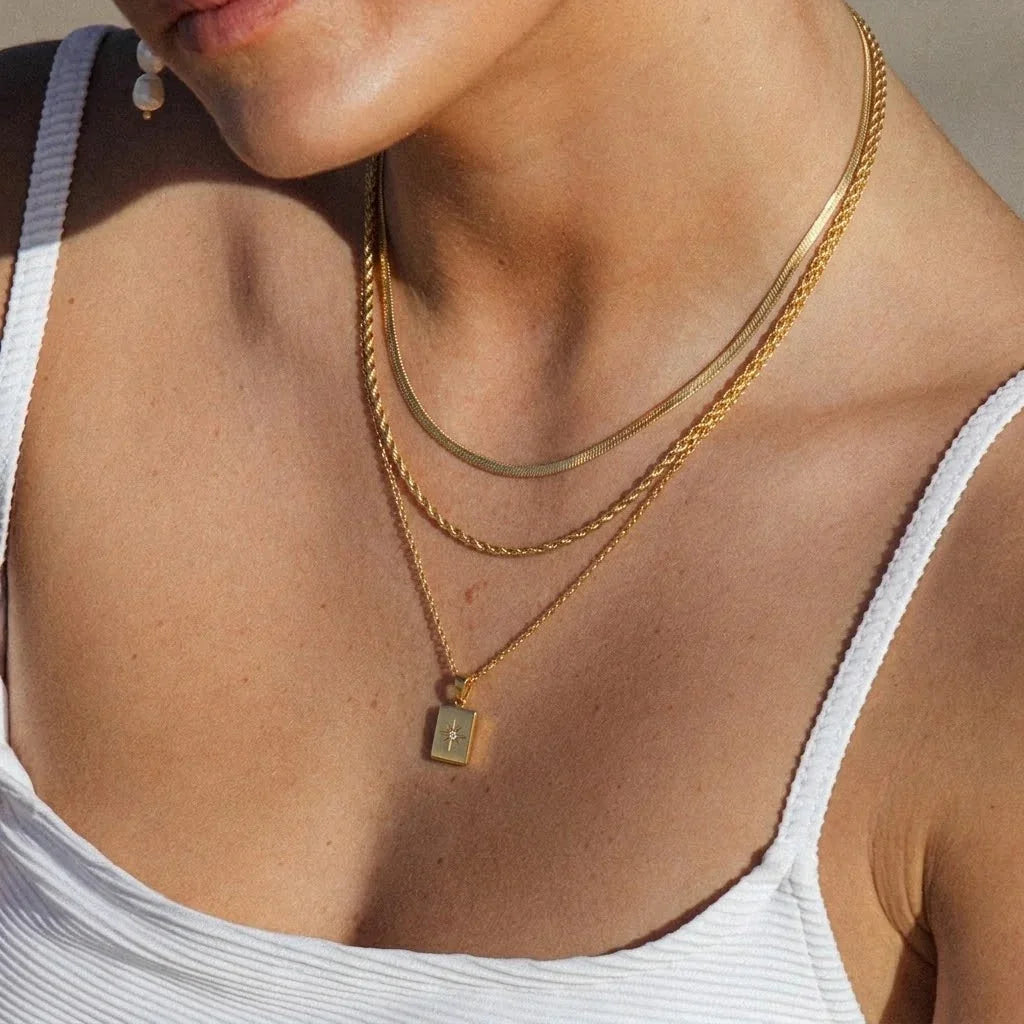Aurelia Triple Layered Gold Necklace