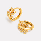 18K Gold Plated Laurel Leaf Hoop Earrings