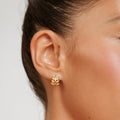 18K Gold Plated Laurel Leaf Hoop Earrings