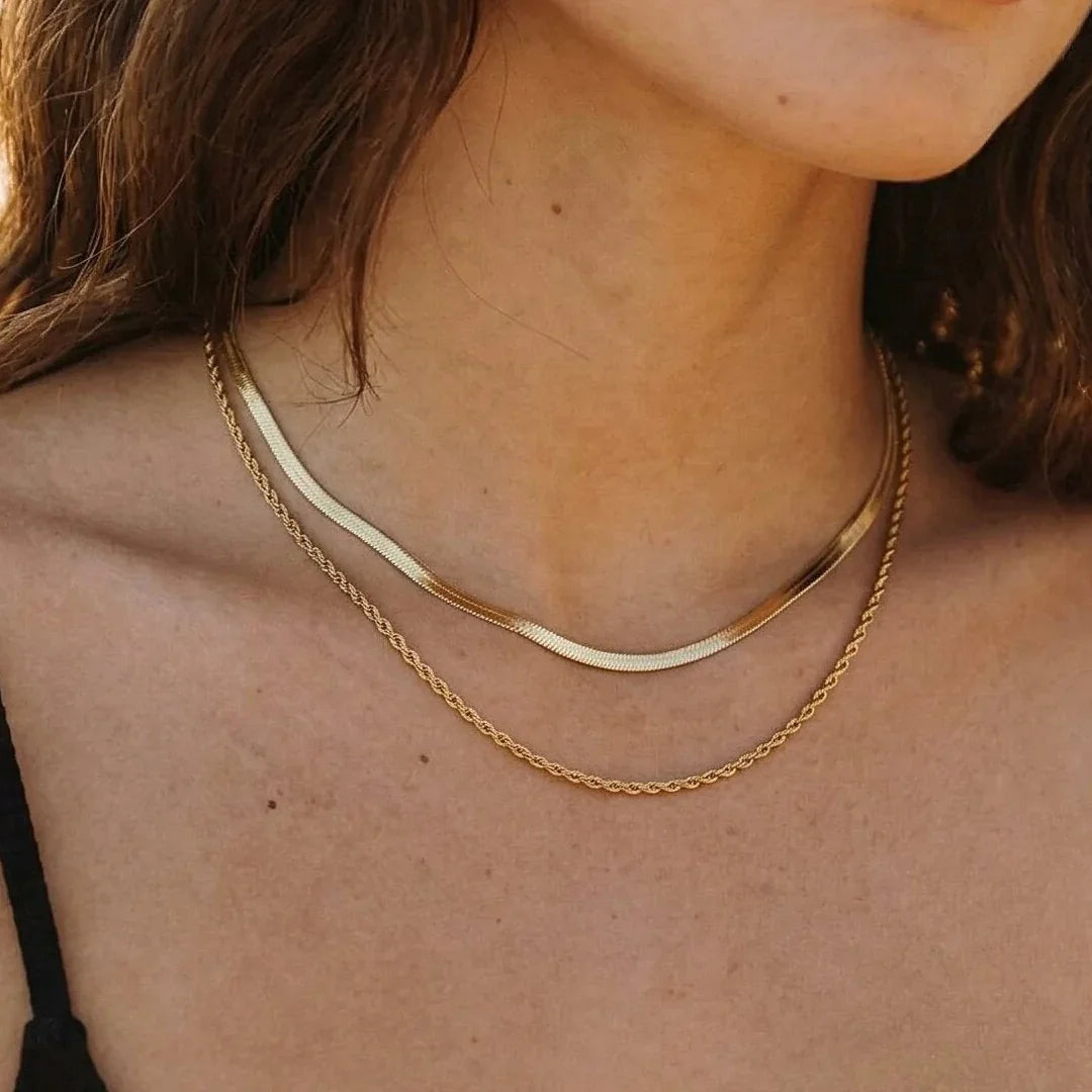 Delphine Layered Gold Chain Necklace