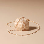 18K Gold Plated White Enamel Beaded Chain Necklace Waterproof