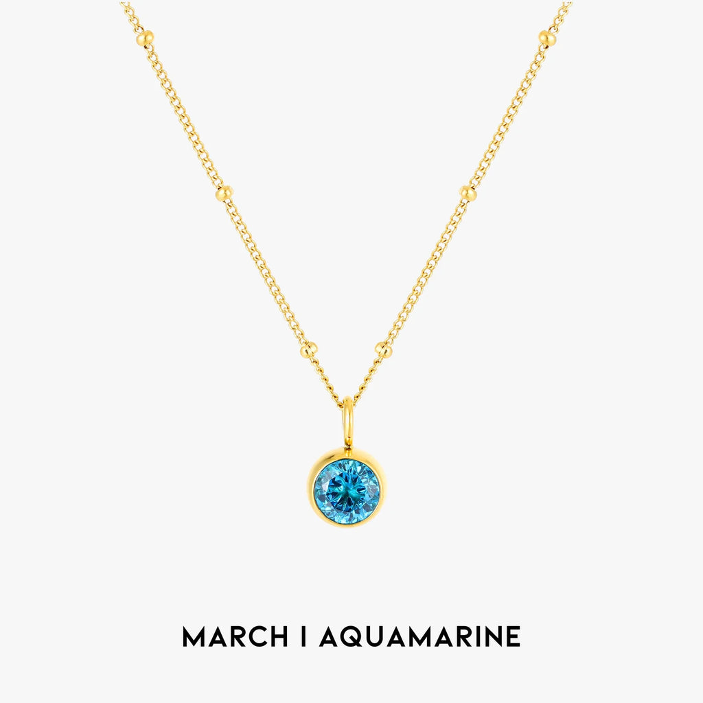 18K Gold Plated Birthstone Pendant Necklace