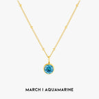 18K Gold Plated Birthstone Pendant Necklace