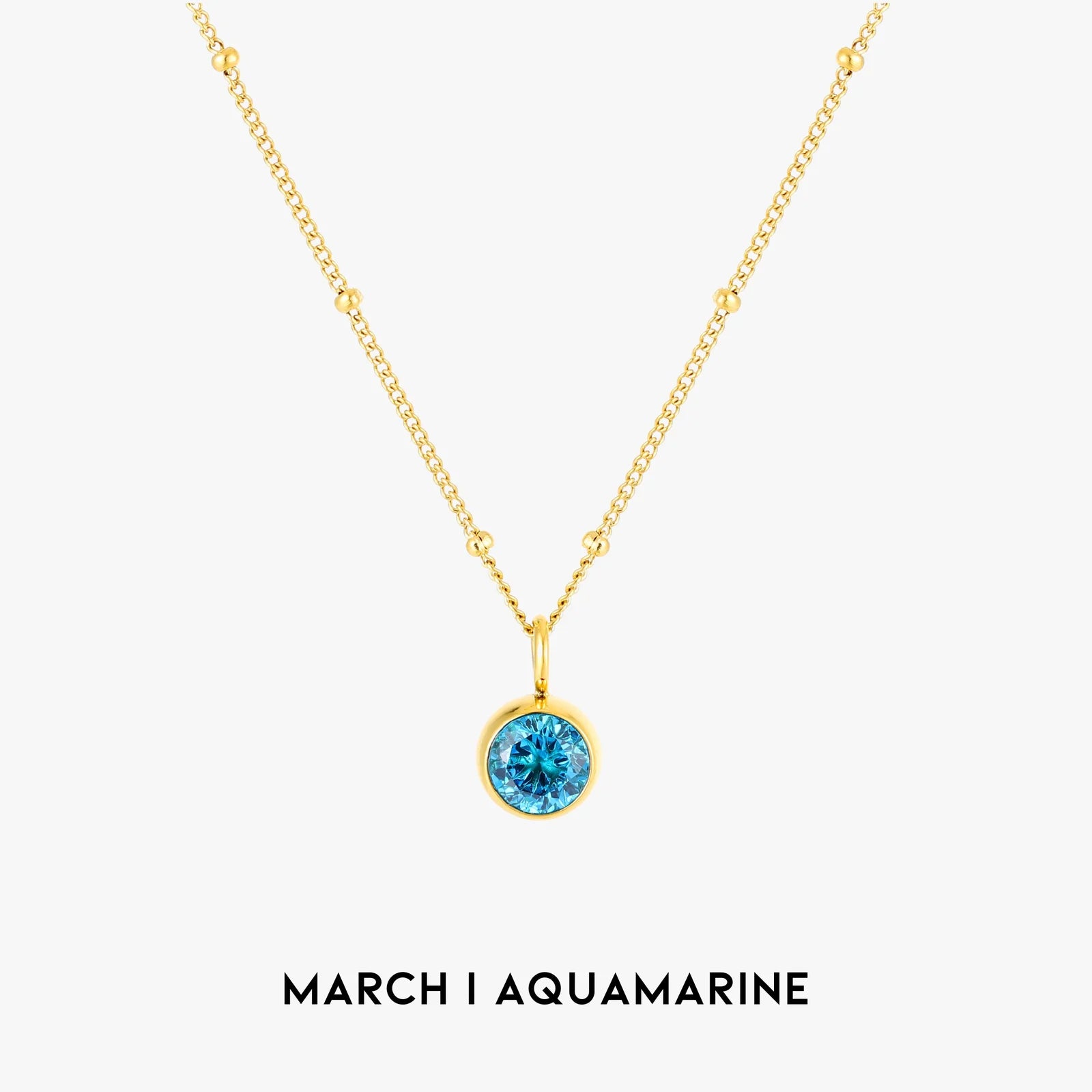 18K Gold Plated Birthstone Pendant Necklace