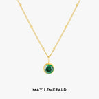 18K Gold Plated Birthstone Pendant Necklace