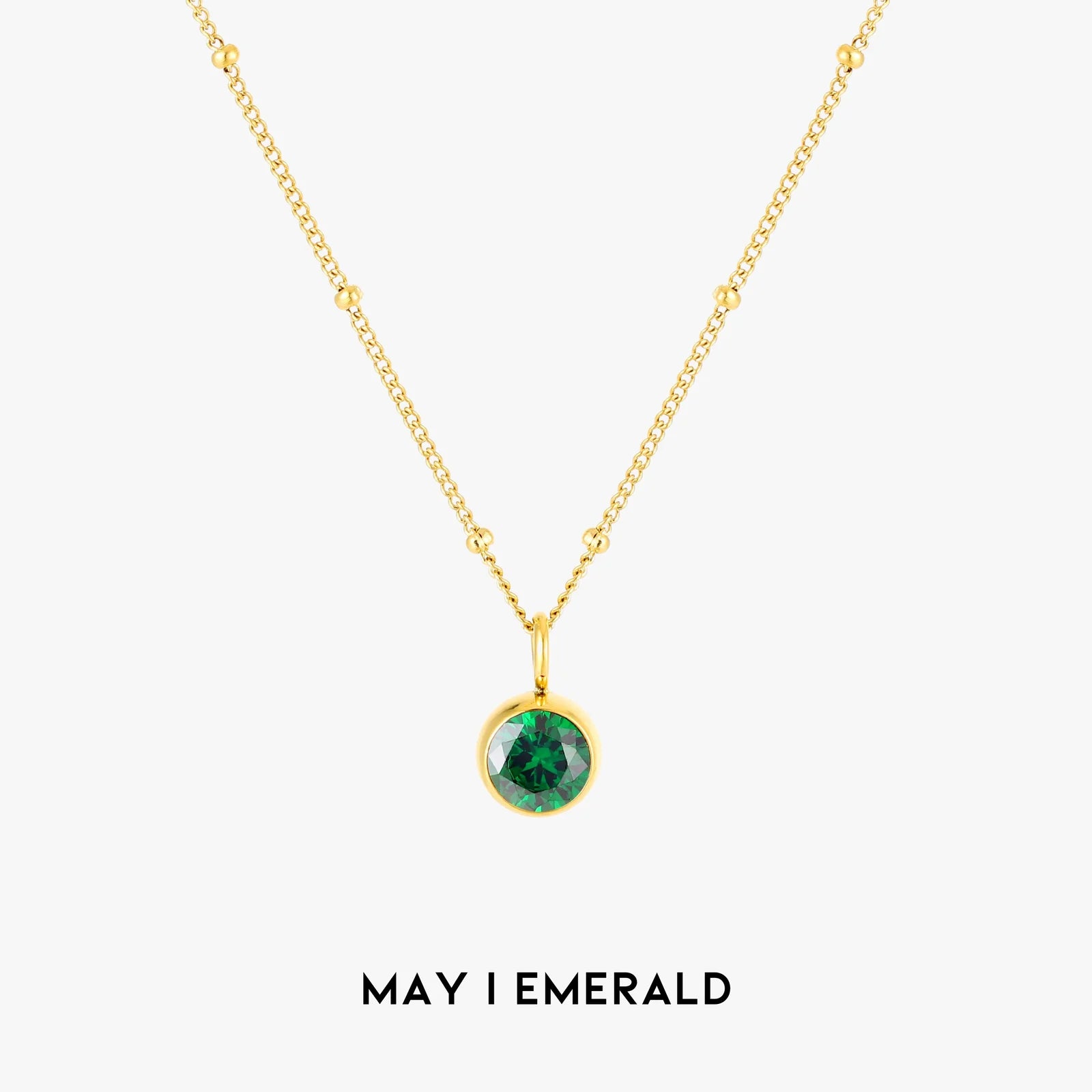 18K Gold Plated Birthstone Pendant Necklace