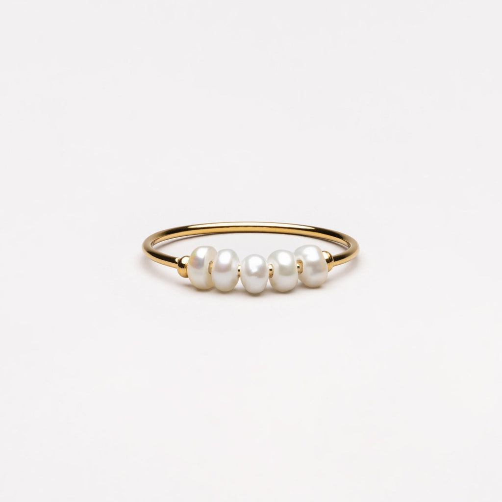 18K Gold Plated Mini Freshwater Pearl Ring 3 Colors