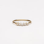 18K Gold Plated Mini Freshwater Pearl Ring 3 Colors