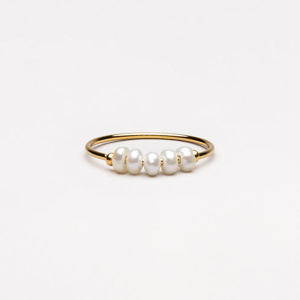 18K Gold Plated Mini Freshwater Pearl Ring 3 Colors