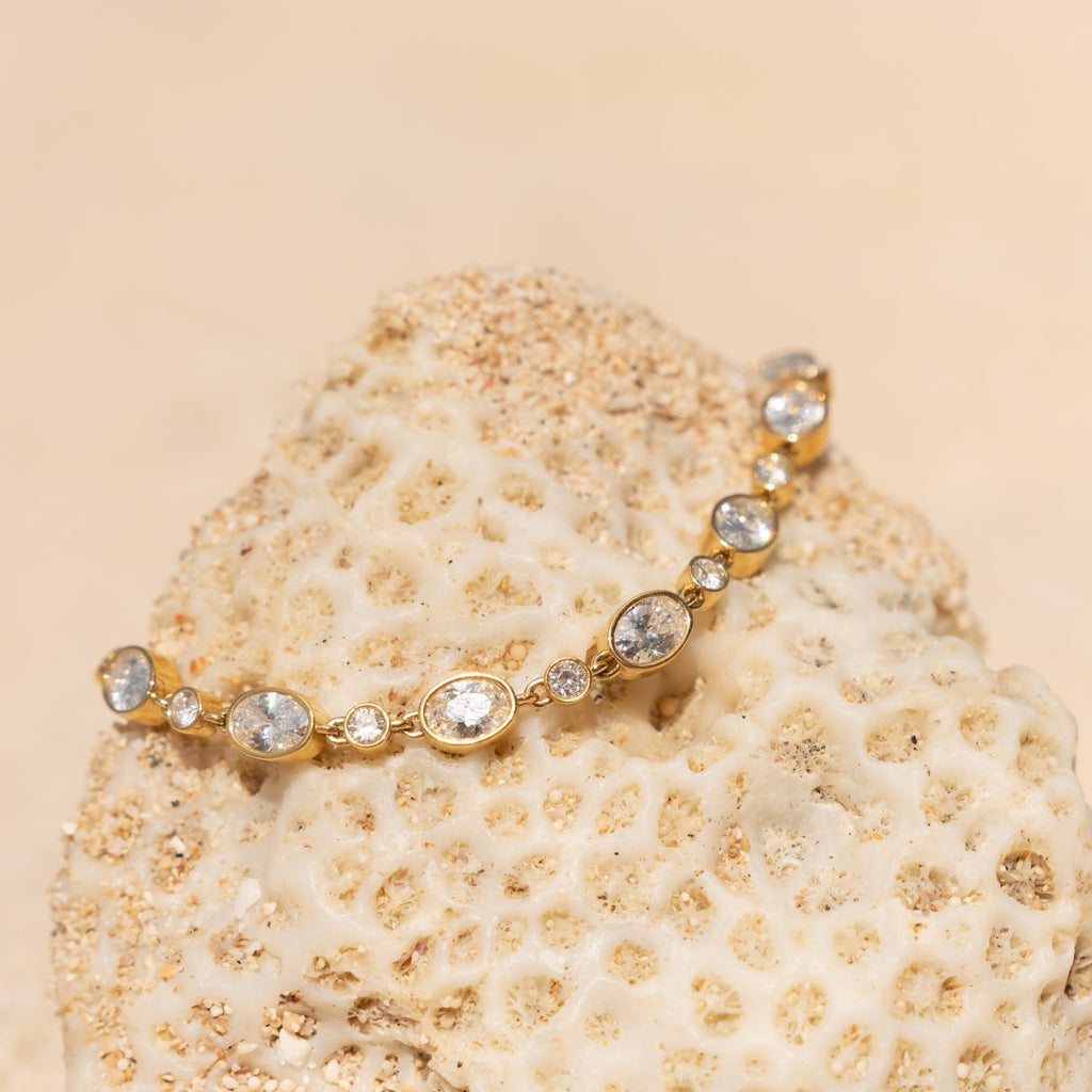 18K Gold Plated Stone Bracelet
