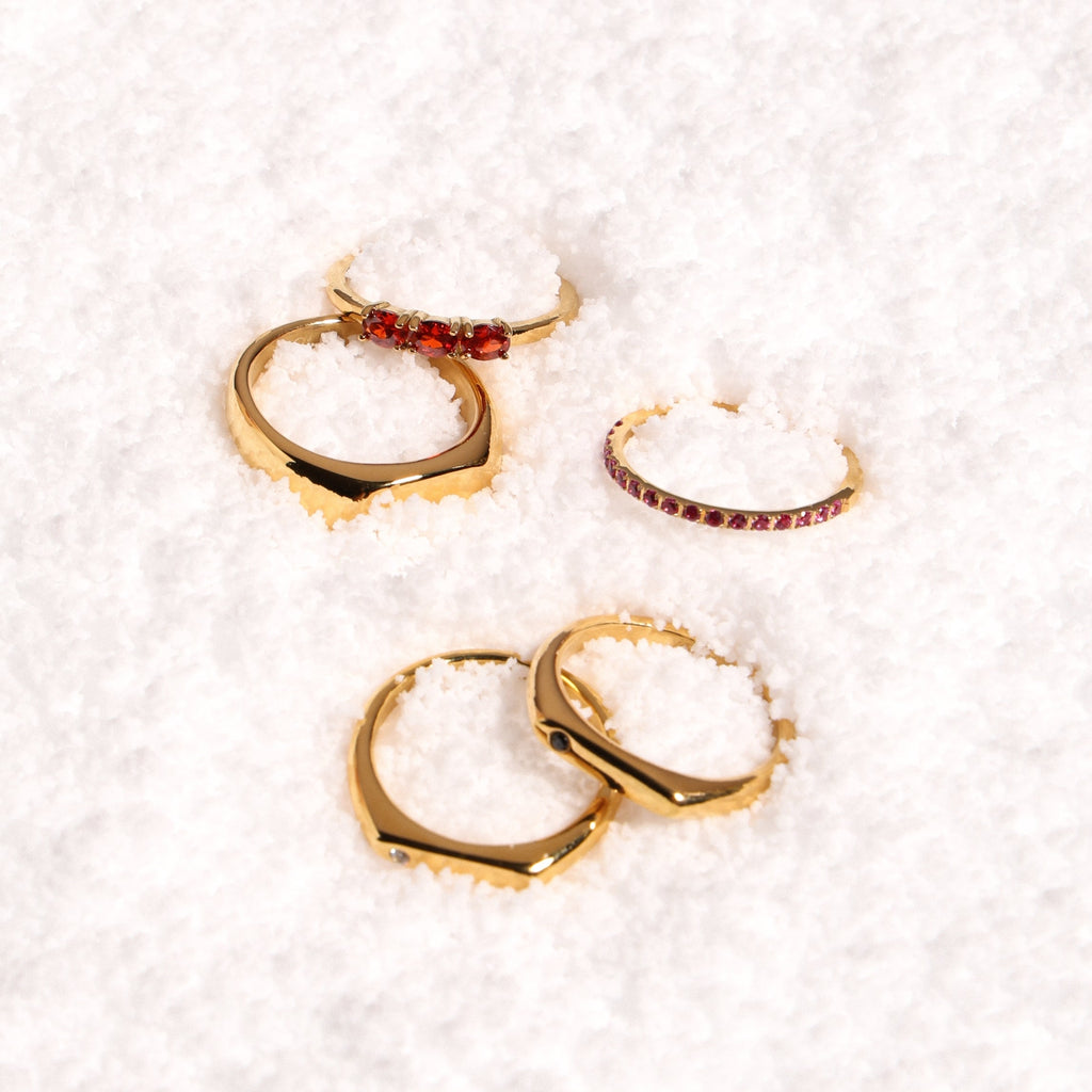 18K Gold Plated Everyday Signet Ring Waterproof