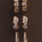 18K Gold Plated White Zircon Starlight Huggie Hoops