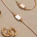 18K Gold Plated Mother of Pearl Rectangle Pendant Necklace