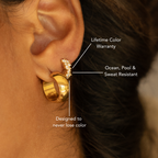 18K Gold Plated White Zircon Starlight Huggie Hoops